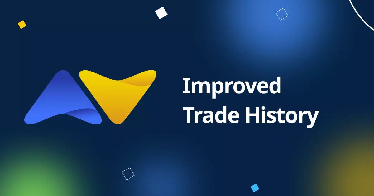 Filter by trade status and compact trade history view