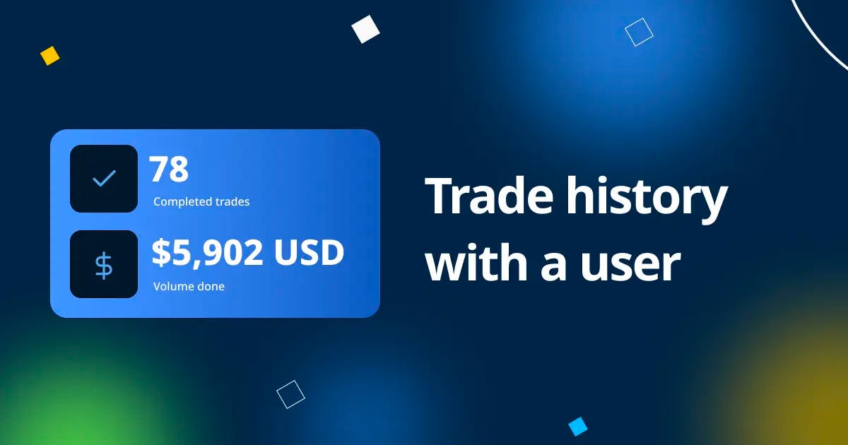 Dedicated trade history page with a user