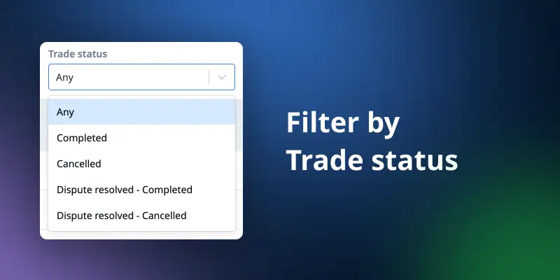 filter by trade status